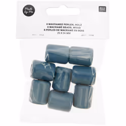 Rico Design 500226 perle Perle carrée Bois Bleu 8 pièce(s)