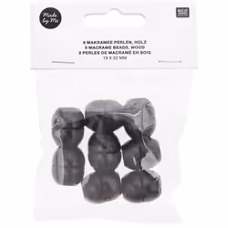 Rico Design 500227 perle Perle ovale Bois Noir 8 pièce(s)