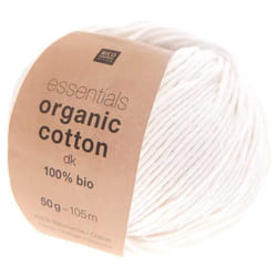 Fil à tricoter Rico Design - Essentials Organic Cotton Dk - 50 g - Plusieurs coloris disponibles 01 - Blanc