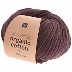 Fil à tricoter - RICO DESIGN - Essentials Organic Cotton Dk - 50 g - Chocolat - Plusieurs coloris disponibles