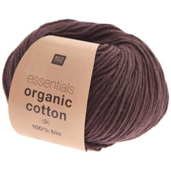 Fil à tricoter - RICO DESIGN - Essentials Organic Cotton Dk - 50 g - Chocolat - Plusieurs coloris disponibles
