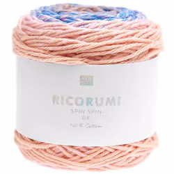 Rico Design Ricorumi Spin Spin, Artisanat, Multicolore, Coton, 115 m, 50 g, Programme délicat