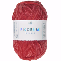 Rico Design Ricorumi Nilli Nilli, Rouge, Polyester, 65 m, 25 g, Lavage à la main, Ne pas javelliser