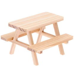 Décoration miniature - RICO DESIGN - Table miniature avec bancs - Blanc - Bois - 8 x 6 x 75 cm