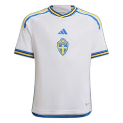 Suède Maillot de foot Blanc/Bleu/Jaune Garçon Adidas 2022