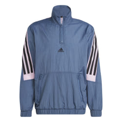 Sweat 1/2 Zip Bleu Homme Adidas Stripes