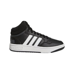 Basket Adidas Mixte enfant Hoops Mid 3.0k - Noir Blanc Gris - Tige en cuir synthétique
