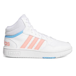 Chaussures de Basket-ball - Adidas - Hoops Mid 3.0 K - Blanc - Indoor - Respirant