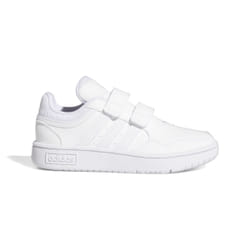 Baskets Adidas Hoops 3.0 - Enfant - Blanc - Scratch - Synthétique