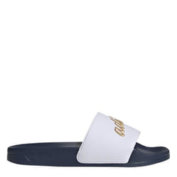 Claquettes Adidas Adilett pour femmes - Blanc/noir - Dessus synthétique