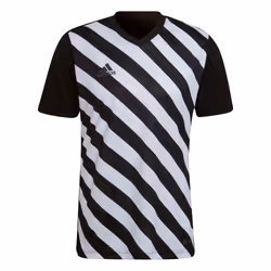 T-shirt de football ADIDAS Entrada 22 Blanc-Noir pour homme adulte - manches courtes respirantes