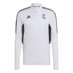 Sweat ADIDAS Real Madrid Training Top Blanc - Homme/Adulte - Manches longues - Col montant