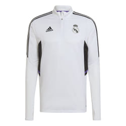 Sweat ADIDAS Real Madrid Training Top Blanc - Homme/Adulte - Manches longues - Col montant