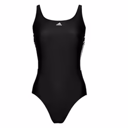 Maillot de bain 1 pièce - Adidas - 3s mid suit - Dos en X - Echancrure moyenne - Logo sérigraphié