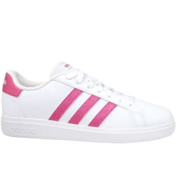 Baskets ADIDAS Grand Court 20 K Blanc - Mixte/Enfant - Lacets - Plat - Synthétique