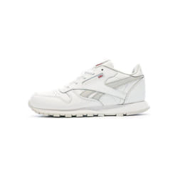 Baskets - Reebok - Classic Leather - Blanc - Enfant - Lacets - Plat