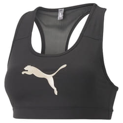 PUMA Mid Impact 4keeps Graphic Bra PM Soutien-Gorge de Sport Black Safari Glam Cat S Femme