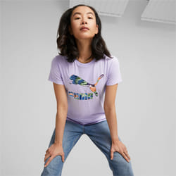 Puma T-Shirt Classics Infill Lila Femme