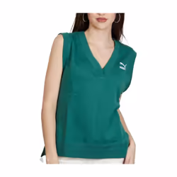 Puma modèle Classics V-neck Vest Vert