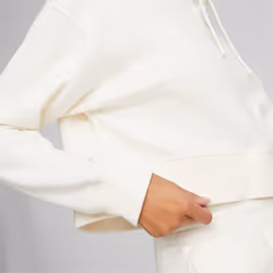 Puma Hoodie Classics Cropped Blanc Femme