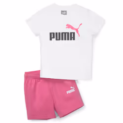 PUMA Ensemble t-shirt et short Minicats bébé, Tee-shirt, Bébé (0-2 ans), Femelle, Rose, Blanc, Bébé (hauteur), Image