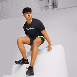 PUMA 523585_51_M, Adulte, Mâle, M, SML, Black/Fizzy Lime, Encolure torsadée
