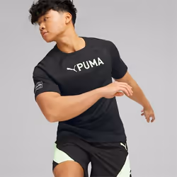 Puma T-Shirt Fit Ultrabreathe Triblend Noir/Vert Homme