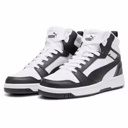 Baskets - Puma - Rebound V6 Mid - Enfants - Cuir - Semelle intérieure amortissante
