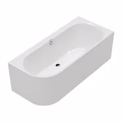 Baignoire murale semi-îlot d'angle Oberon 2.1 blanc brillant version droite