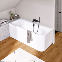 Architectura Baignoire murale 2 personnes pour installation en angle à gauche Avantages Baignoire au design peu encombrant, a ...