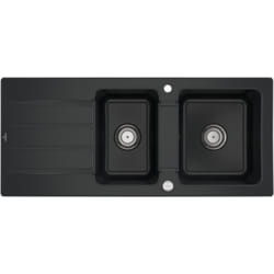 Villeroy&boch - Evier céramique architectura noir mat 2 bacs 1 égouttoir