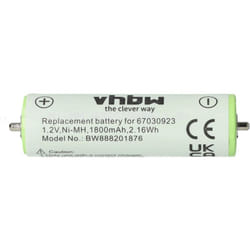 Batterie compatible avec Braun 5411, 5412, 5413, 5414, 5415, 5416, 5614, 5684 rasoir tondeuse électrique (1800mAh, 1,2V, NiMH) - Vhbw
