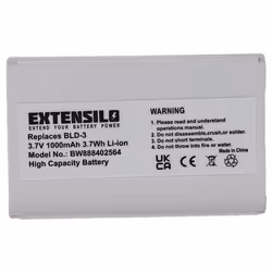 EXTENSILO Batterie remplacement pour Nokia BLD-3 pour téléphone portable (1000mAh 37V Li-ion blanc)