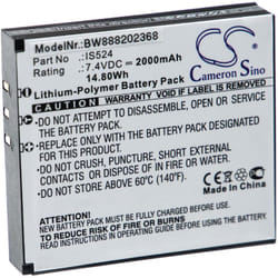 Vhbw - Batterie remplacement pour pax IS133, IS524 pour scanner de code-barre pos (2000mAh, 7,4V, Li-polymère)