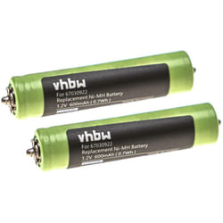 Vhbw - 2x Batteries compatible avec Braun CruZer 6 face, 2, 3, 4, Z20, Z3, Z30, Z4, Z5, 1 rasoir tondeuse électrique (600mAh, 1,2V, NiMH)