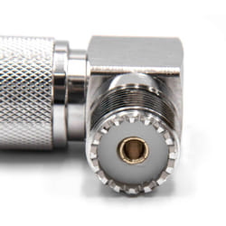 Vhbw - Adaptateur n (m) vers prise SL-16 pour antenne uhf - Coupleur coaxial hf, coudé, argenté