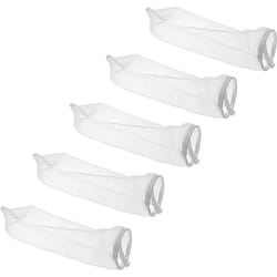 Vhbw - 5x Chaussettes filtrantes universelles pour aquarium, piscine, skimmer - Sac de filtration, nylon, 18 x 81 cm, 100 micromètre, blanc