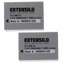 EXTENSILO 2x Batterie compatible avec Canon PowerShot G10 G10 IS G11 G12 appareil photo (1000mAh 74V Li-ion)