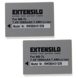EXTENSILO 2x Batterie compatible avec Canon PowerShot G10 G10 IS G11 G12 appareil photo (1000mAh 74V Li-ion)