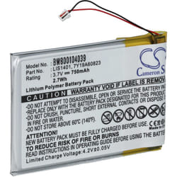 Vhbw - Batterie remplacement pour Sony 1-756-763-11, 7Y19A60823, LIS1401 pour lecteur de musique MP3 (750mAh, 3,7V, Li-polymère)