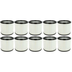 Vhbw - 10x filtre à cartouche compatible avec Topcraft tc-nts 30 a Zentralfilter aspirateur - Filtre plissé - blanc