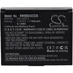 Vhbw - Batterie compatible avec Zjiang ZJ-8001, ZJ-5802 imprimante, scanner, imprimante d'étiquettes (1100mAh, 7,4V, Li-ion)