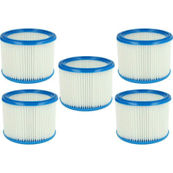 Vhbw - Set de filtres 5x Filtre plissé compatible avec Nilfisk Aero 21-21 pc Inox, 25-11, 25-21 aspirateur à sec ou humide - Filtre à cartouche