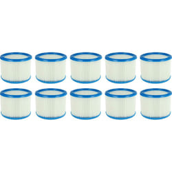 Vhbw - 10x filtre plissé compatible avec Nilfisk Attix 50, 40, 40-01 pc Inox, 360-21, 40-21 pc Inox, 40-0M pc Zone 22 aspirateur - blanc / bleu