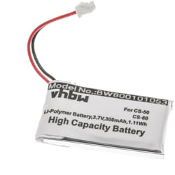 Vhbw - Batterie compatible avec Avaya / Plantronics AWH-65 casque audio, écouteurs sans fil (300mAh, 3,7V, Li-ion)