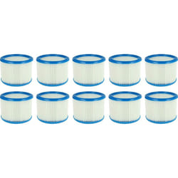 Vhbw - Set de filtres 10x Filtre plissé compatible avec Nilfisk ivb 3, ivb 7X atex Z22, VL200 aspirateur à sec ou humide - Filtre à cartouche