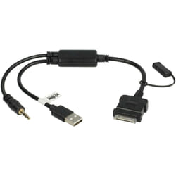 vhbw Câble audio voiture compatible avec BMW Série 6 voiture, auto - Adaptateur en Y, noir