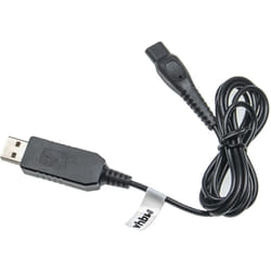 Câble usb de charge compatible avec Philips HQ6870, HQ6871, HQ6885, HQ6888, HQ6889, HQ6890, HQ6893 rasoir - Câble d'alimentation, 100 cm, noir - Vhbw