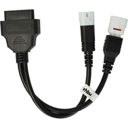 vhbw Adaptateur OBD2 3 Pin / 4 Pin vers OBD2 16Pin compatible avec Yamaha 2016-2019 FJR 1300, MT-09 / SP, MT-10 / SP, R1 / R1M Motos - 20 cm