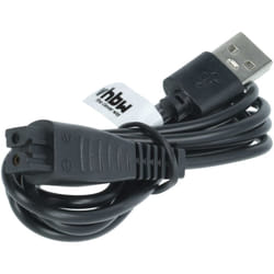 vhbw Câble de charge compatible avec Panasonic ER-GC20, ES-GA20, ES-GA21, ES-LA10, ES-LA12, ES-LA50 rasoir - Câble d'alimentation, 120 cm, noir